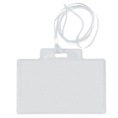 Portanome Pass 3EC - con cordoncino trasparente - 9,5 x 6 cm - PVC - Sei Rota - conf. 10 pezzi